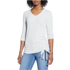 • Wit & Wisdom • Side Ruched Thermal Knit Top